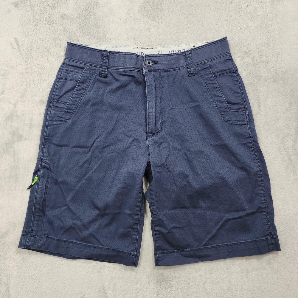 WearFirst Shorts Mens 32 Blue Stretch Chino Textured 10 Inseam Casual Summer